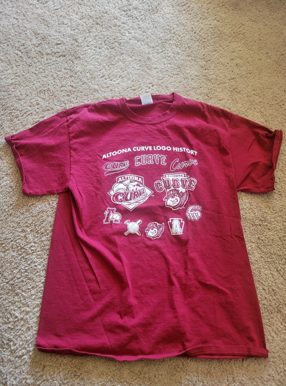 Altoona Curve MilB Logo History Short Sleeve Shirt, Tag Size Large